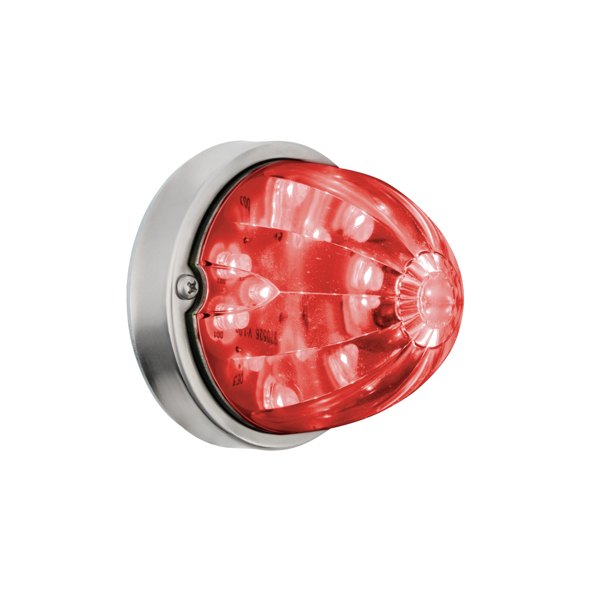 17 LED Dual Function Watermelon Flush Mount Kit - Red LED/Clear Lens