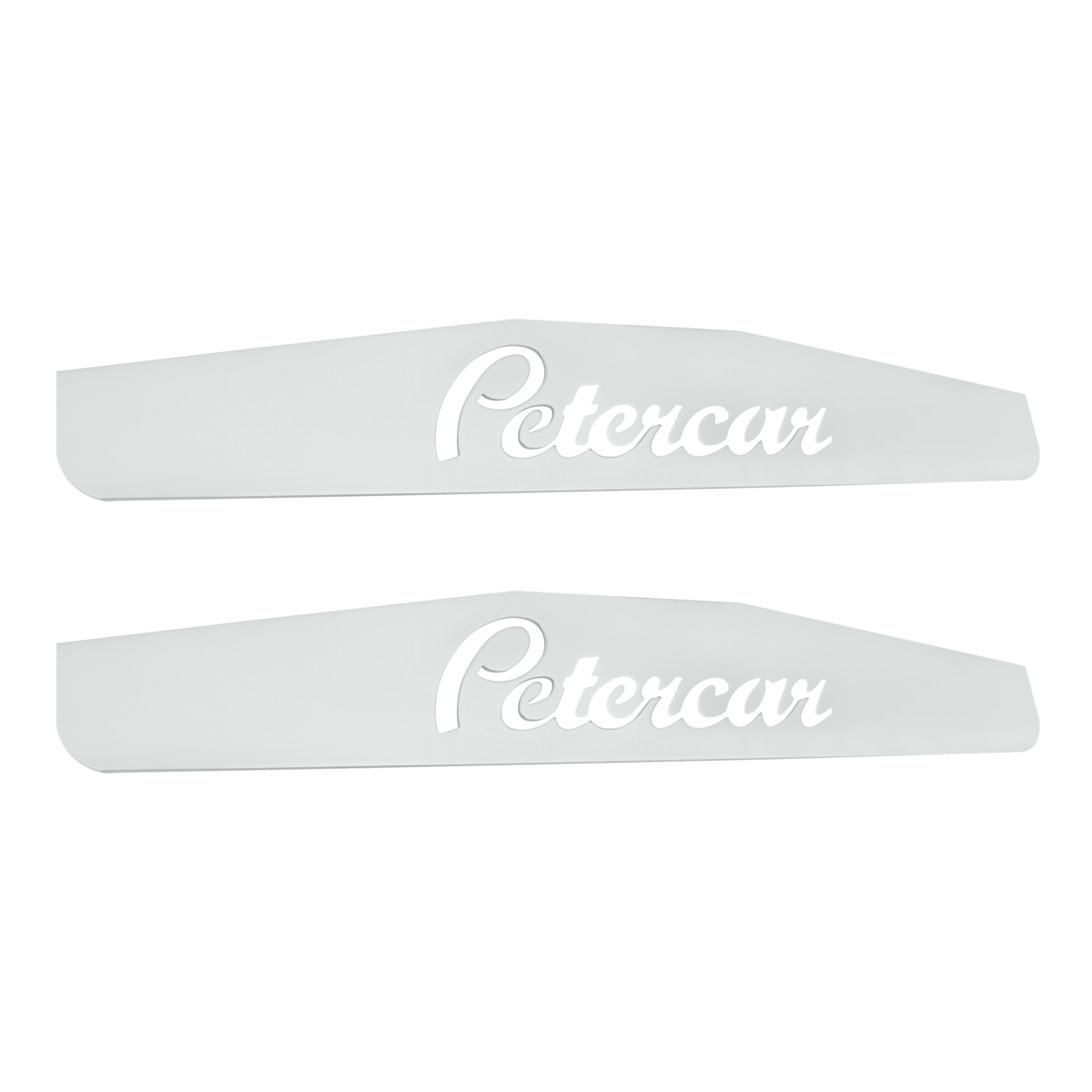 4" X 24" Chrome Petercar Bottom Mud Flap Plate - Welded Stud (Card of 2)