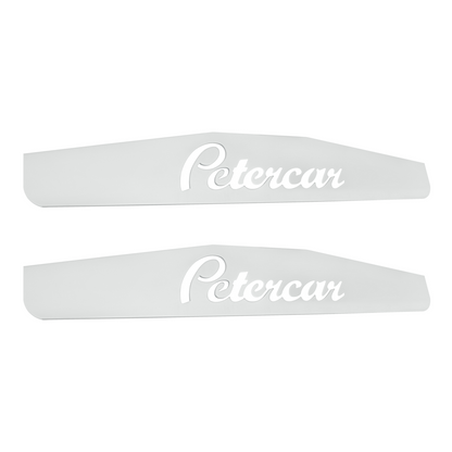 4" X 24" Chrome Petercar Bottom Mud Flap Plate - Welded Stud (Card of 2)