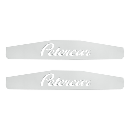 4" X 24" Chrome Petercar Bottom Mud Flap Plate - Welded Stud (Card of 2)