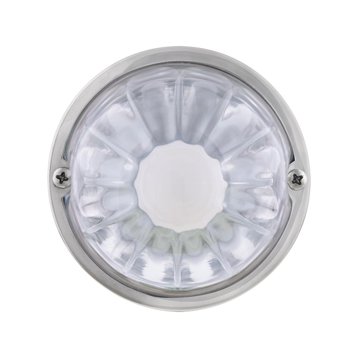 Dual Function Glass Watermelon Flush Mount Kit With LED Bulb - Amber LED/Clear Lens