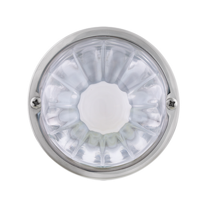 Dual Function Glass Watermelon Flush Mount Kit With LED Bulb - Amber LED/Clear Lens