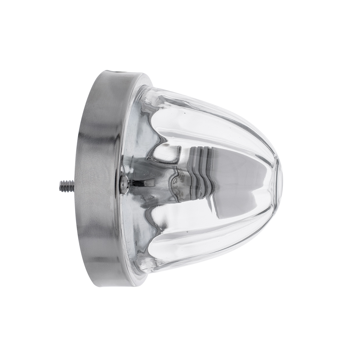 Dual Function Glass Watermelon Flush Mount Kit With LED Bulb - Amber LED/Clear Lens