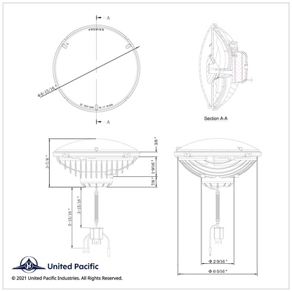 ULTRALIT - High Power LED 7" Headlight With White Position Light Bar