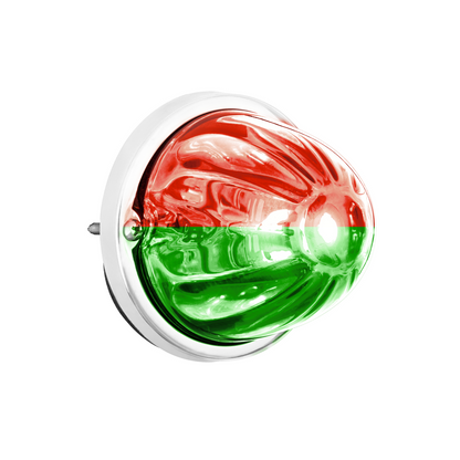 360-Degree Double Fury LED Bulb Glass Watermelon Flush Mount Kit-Red & Green LED