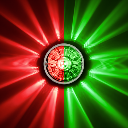 360-Degree Double Fury LED Bulb Glass Watermelon Flush Mount Kit-Red & Green LED
