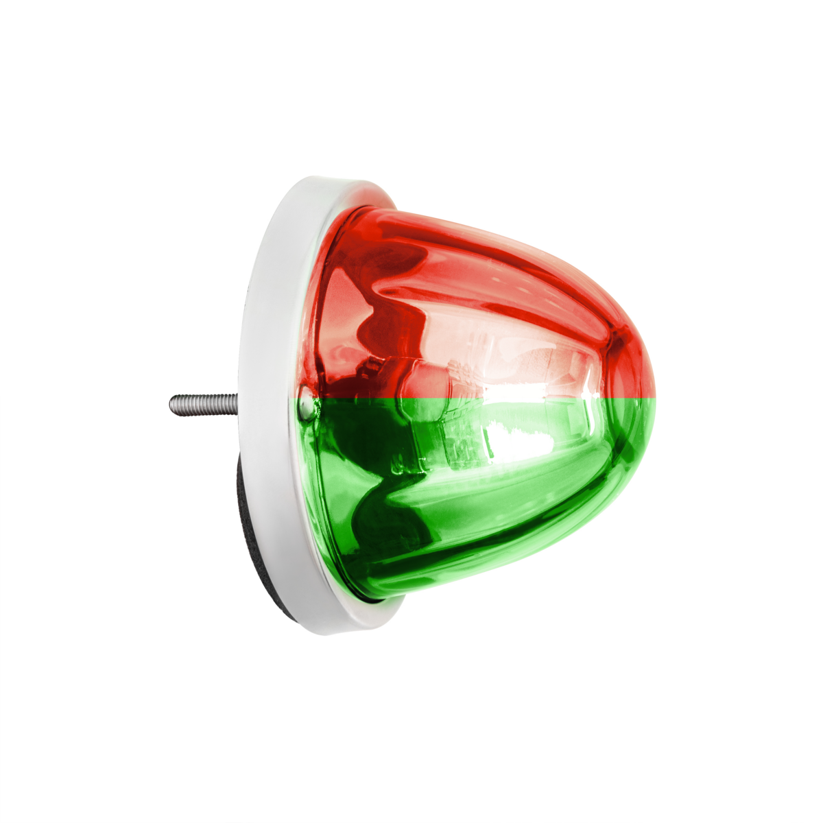 360-Degree Double Fury LED Bulb Glass Watermelon Flush Mount Kit-Red & Green LED