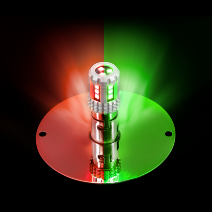 360-Degree Double Fury LED Bulb Glass Watermelon Flush Mount Kit-Red & Green LED