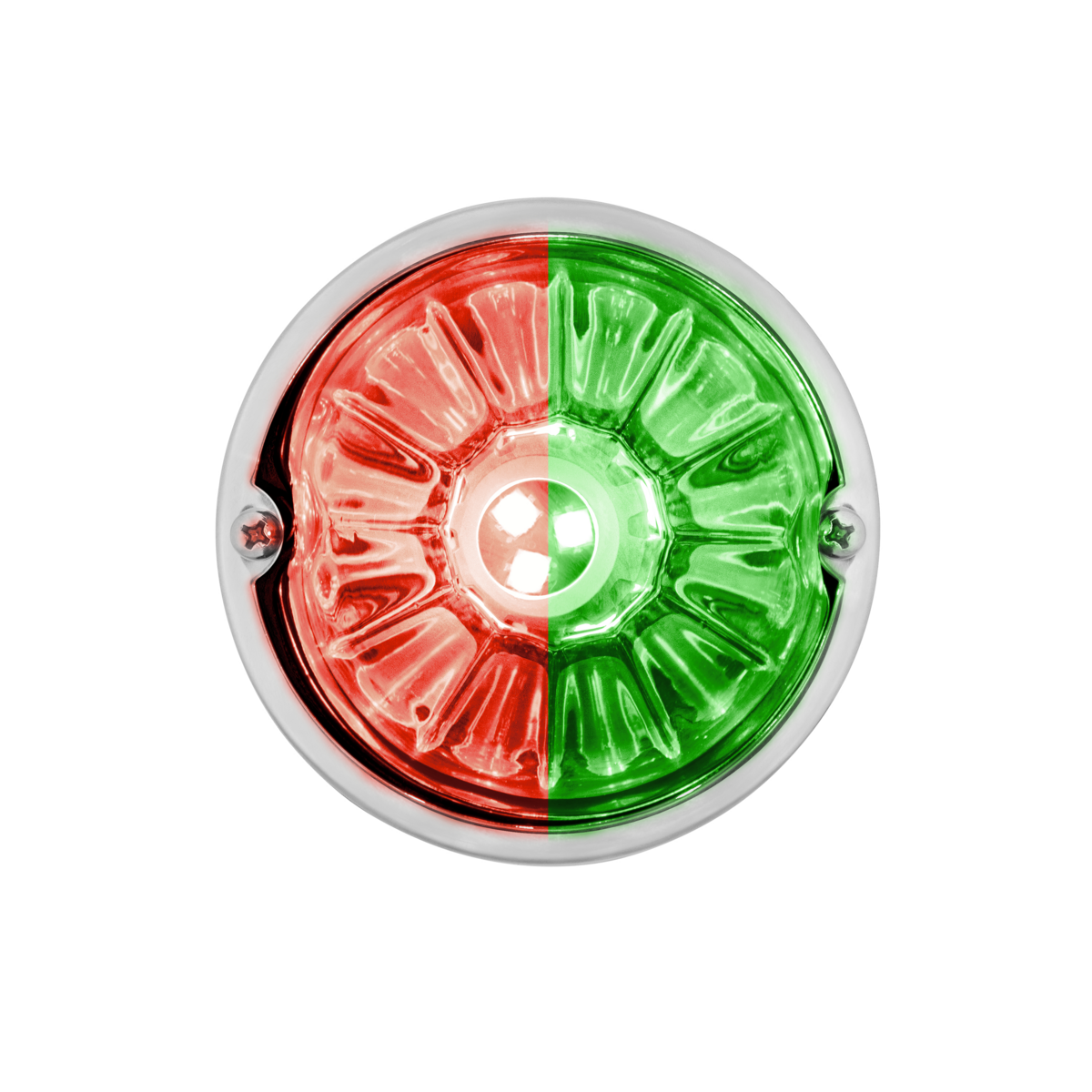 360-Degree Double Fury LED Bulb Glass Watermelon Flush Mount Kit-Red & Green LED