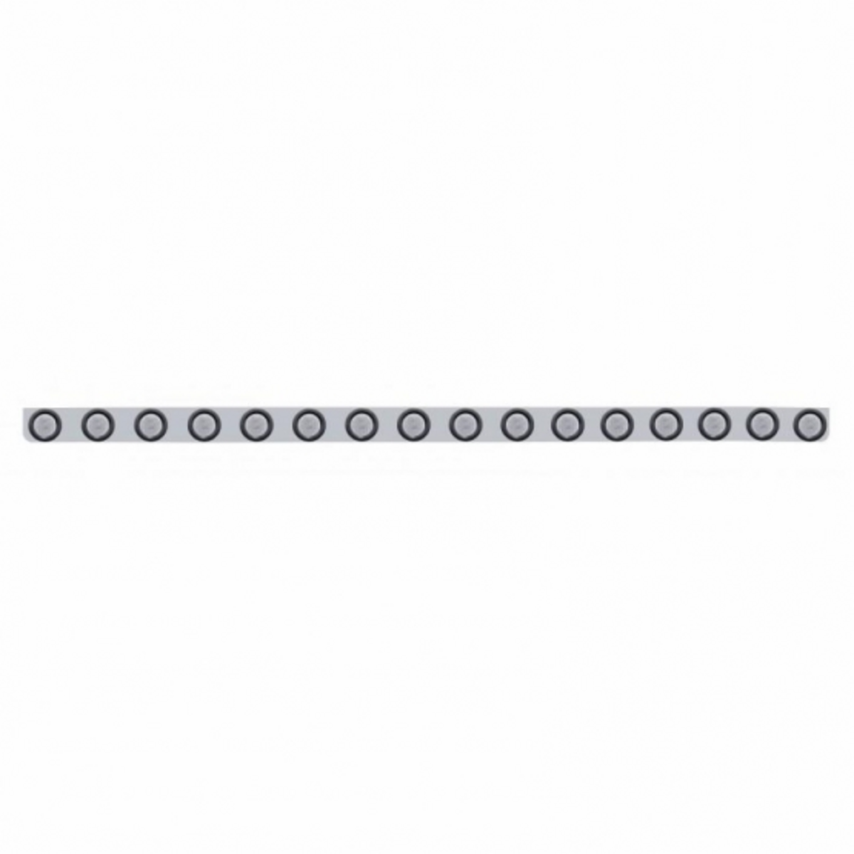 79-1/2" Stainless Bumper Light Bracket With 16X 9 LED 2" Light & Grommets - Red LED/Clear Lens
