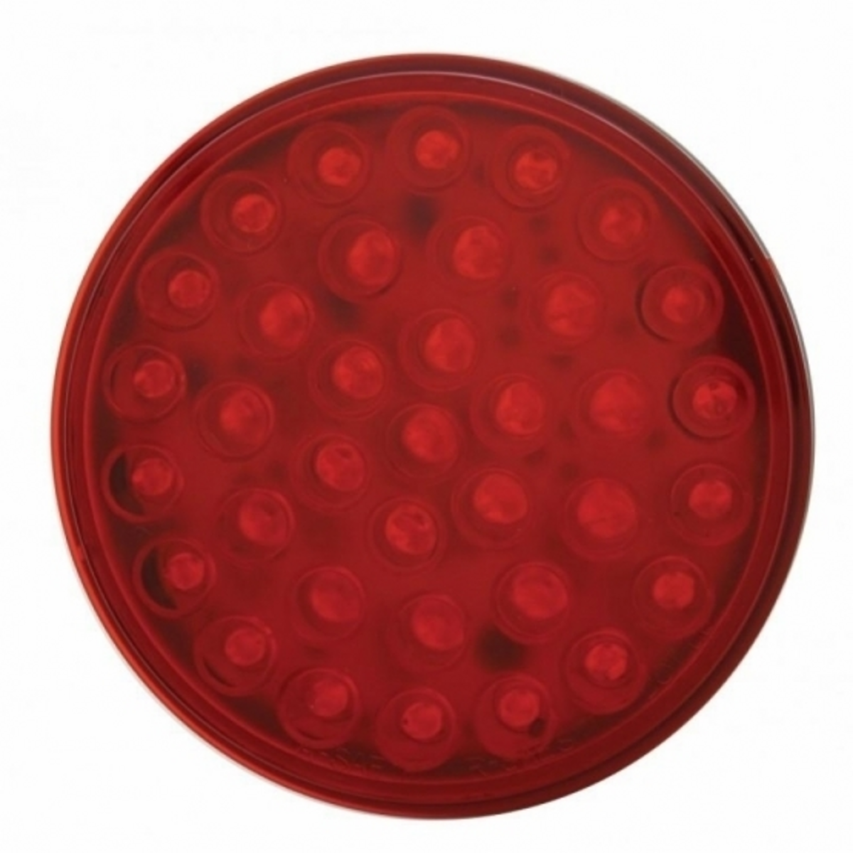 Stainless Top Mud Flap Plate With 3X 36 LED 4" Lights & Visors - Red LED/Red Lens (Each)