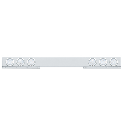 Stainless 1 Piece Rear Light Bar With Six 36 LED 4" Lights & Bezels - Red LED/Clear Lens