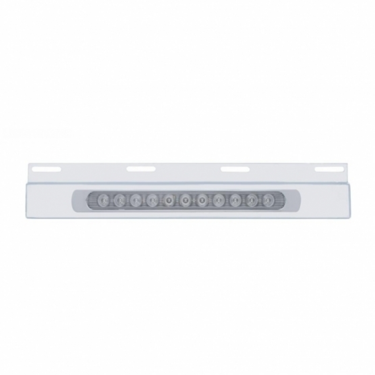 Stainless Top Mud Flap Plate With 11 LED 17" Light Bar & Bezel - Red LED/Clear Lens (Each)