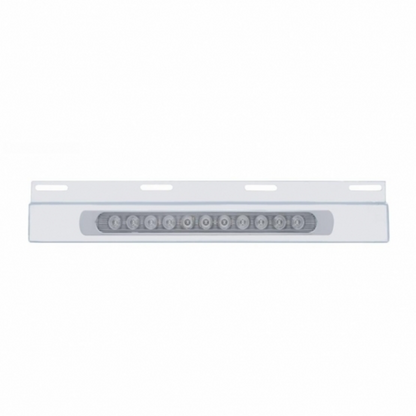 Stainless Top Mud Flap Plate With 11 LED 17" Light Bar & Bezel - Red LED/Clear Lens (Each)