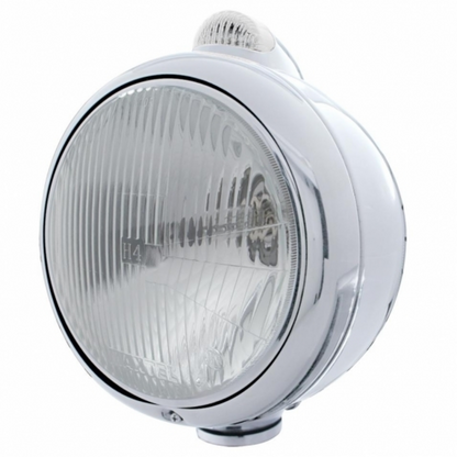 Chrome Guide 682-C Style Headlight H4 & LED Turn Signal - Clear Lens