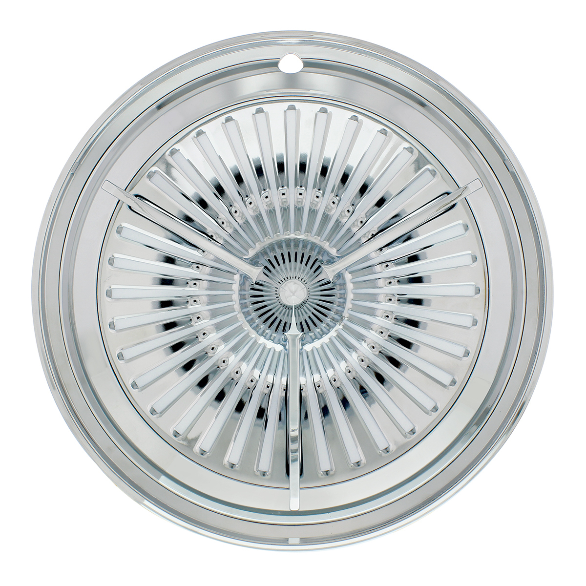14" Chrome Polara Tri-Bar Hubcap (4/Set)