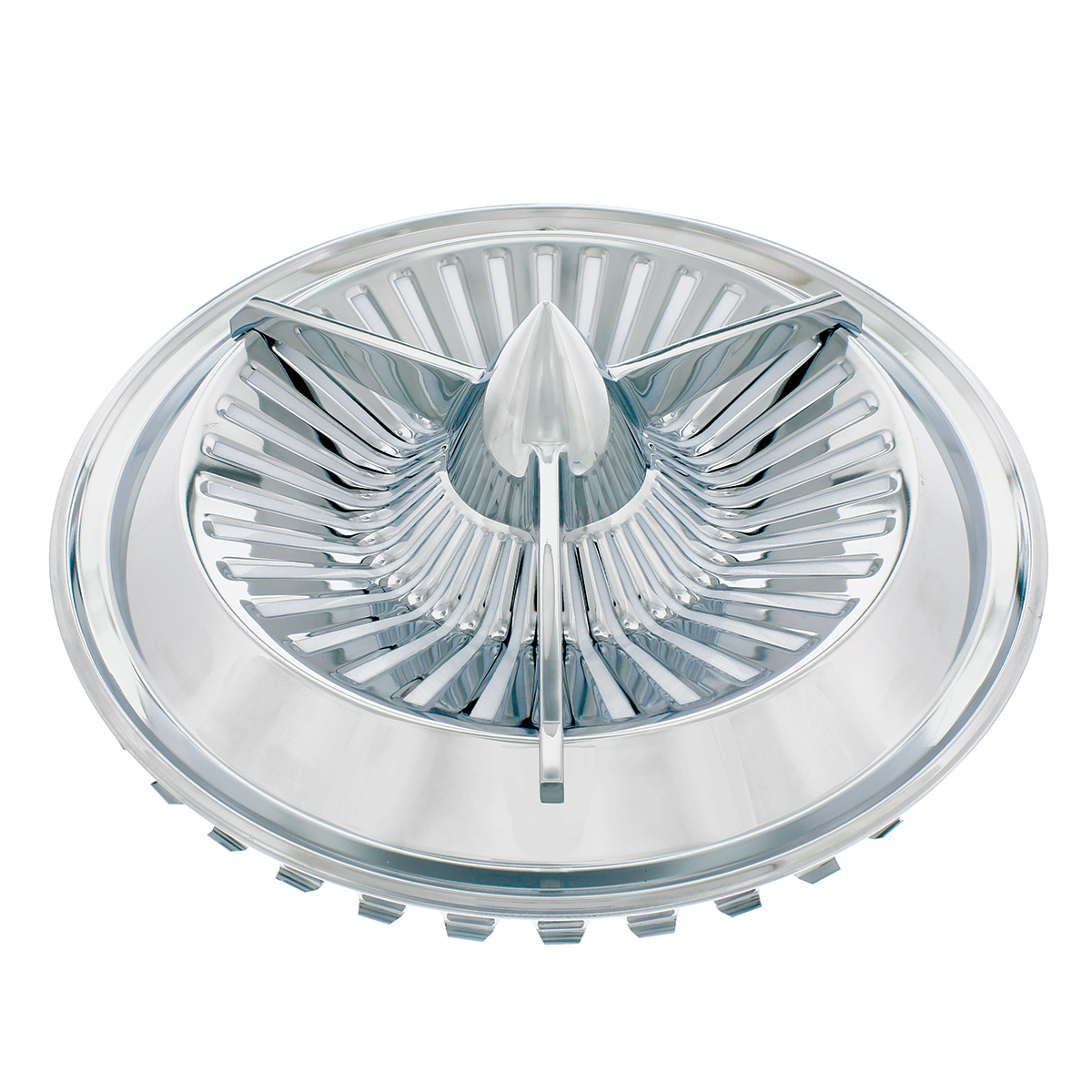 14" Chrome Polara Tri-Bar Hubcap (4/Set)