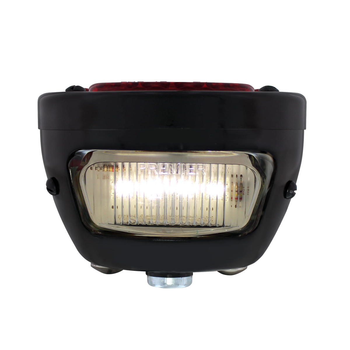 LED 12V Tail Light Assembly With Black Housing & Blue Dot For 1928-31 Model A - L/H