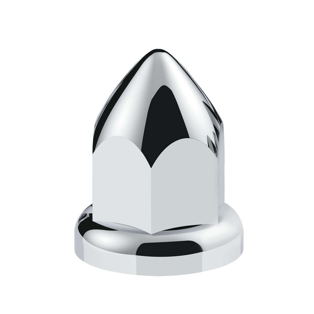 33mm X 2-3/8" Chrome Plastic Bullet Nut Cover With Flange - Push-On (Color Box of 60)