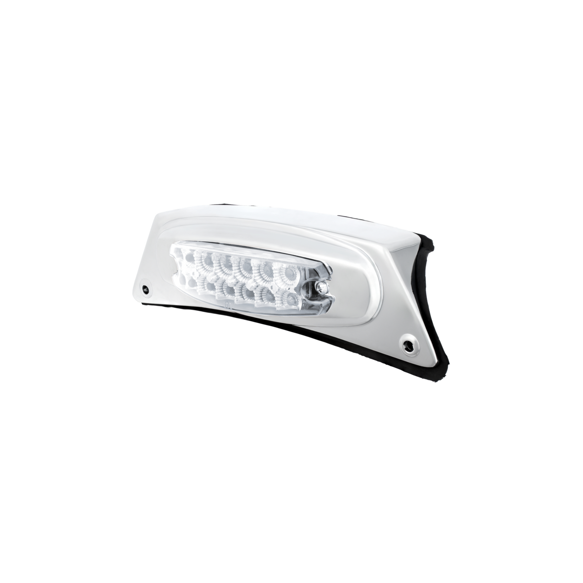 Chrome Fender Light Bracket With 12 LED Reflector Light - Amber LED/Clear Lens