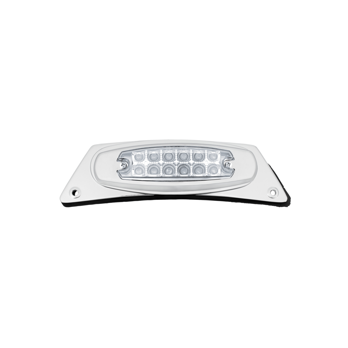 Chrome Fender Light Bracket With 12 LED Reflector Light - Amber LED/Clear Lens