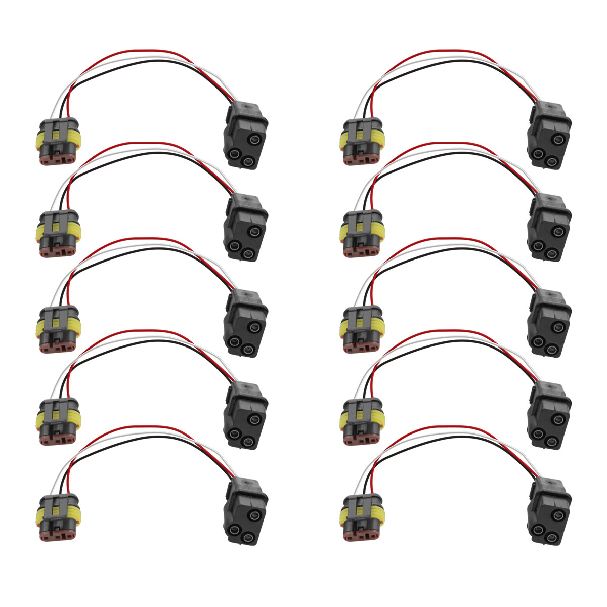 3-Way Molded Female Bullet Plug To 3-Way TE AMP Style 1.5mm Plug adapter (10 Pcs)