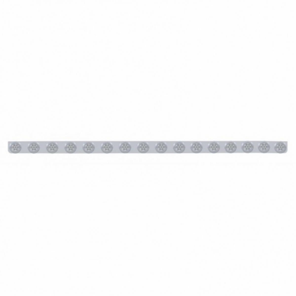 79-1/2" SS Bumper Light Bracket With 16X 7 LED 2" Reflector Lights & Bezels -Red LED/Clear Lens