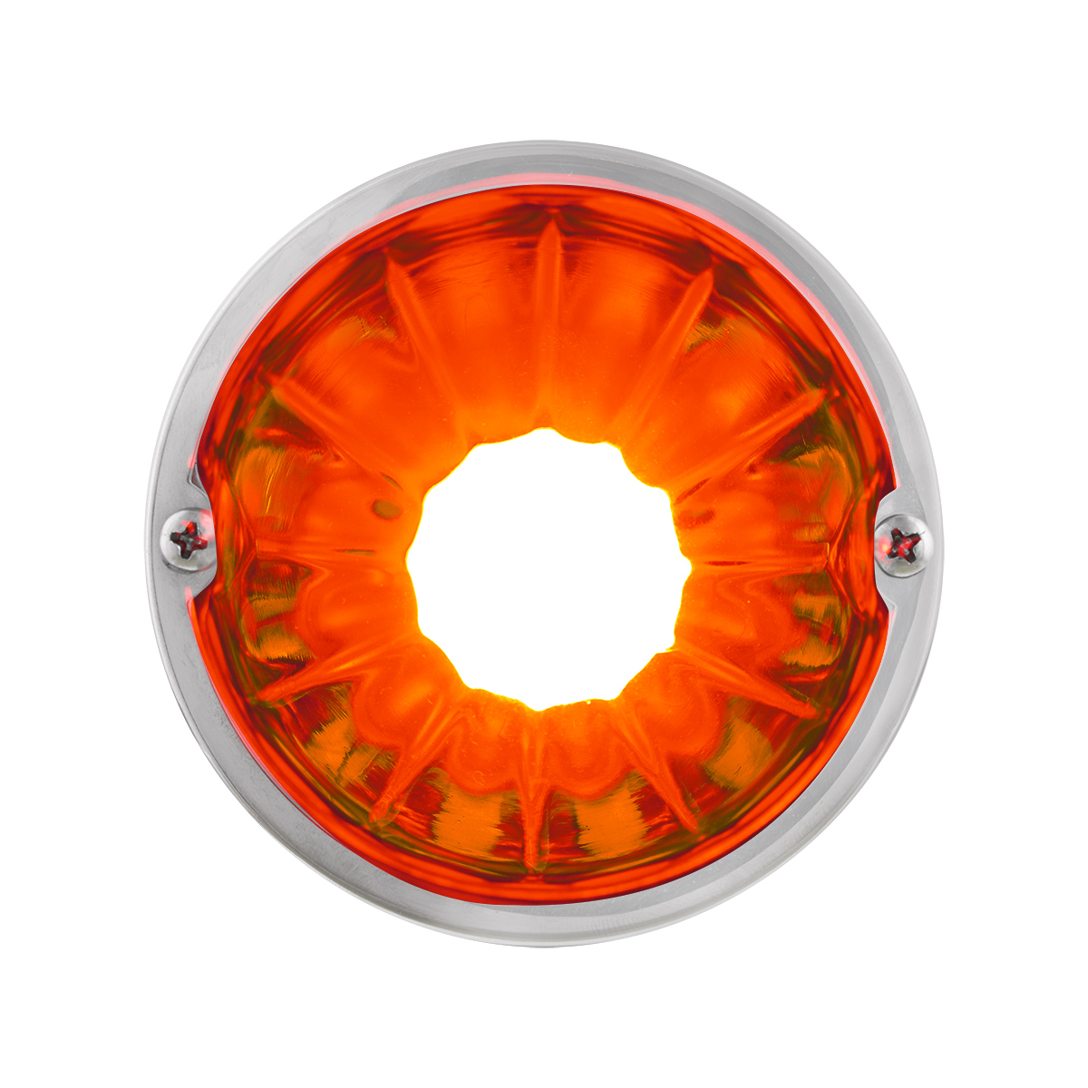 Dual Function Glass Watermelon Flush Mount Kit With LED Bulb - Amber LED/Dark Amber Lens