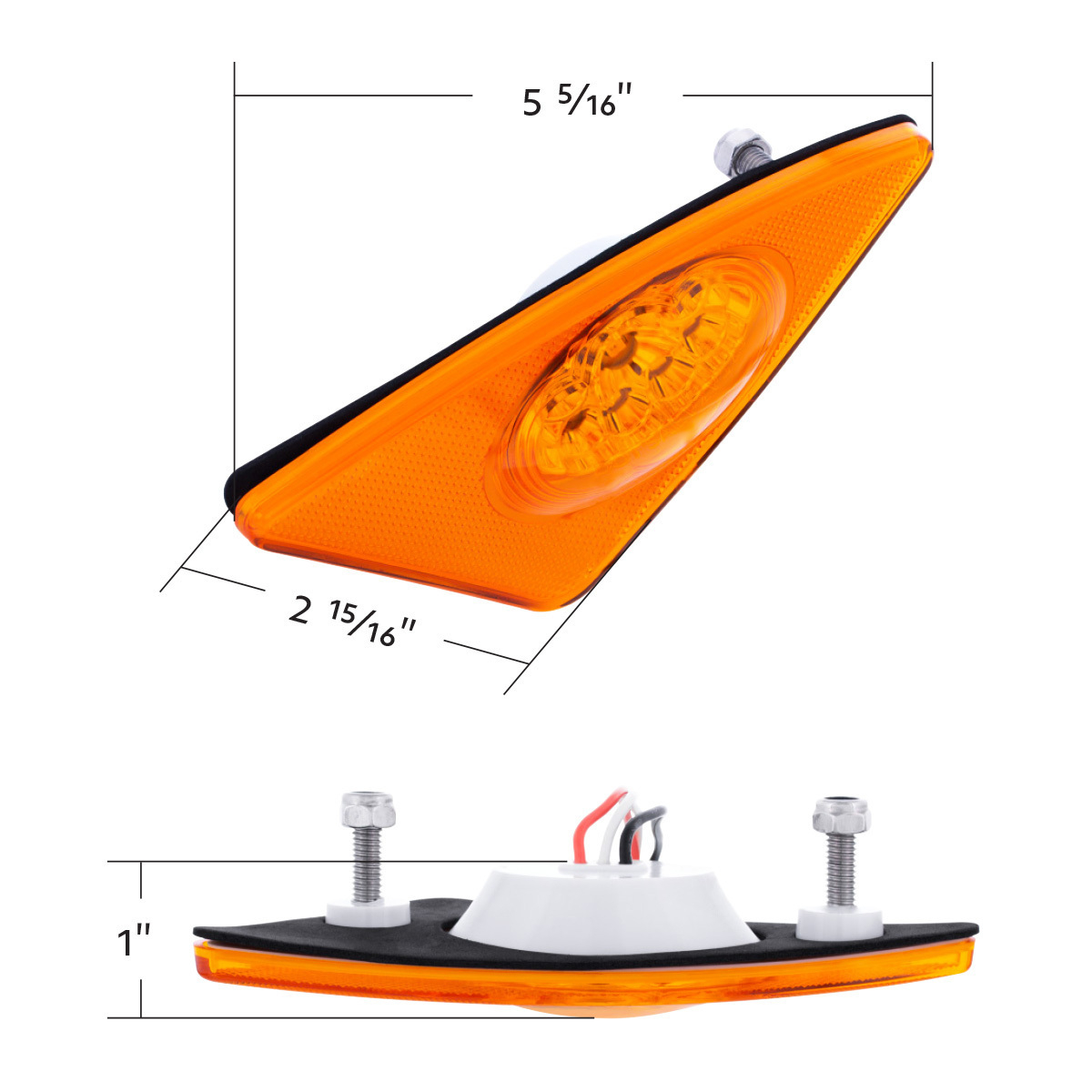 9 LED Competition Series Fender Light For 2007-2017 Kenworth T660 (Driver) -Amber LED/Lens