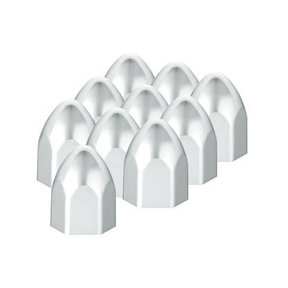 3/4" x 15/16" Chrome Plastic Bullet Nut Covers - Push-On (10-Pack)