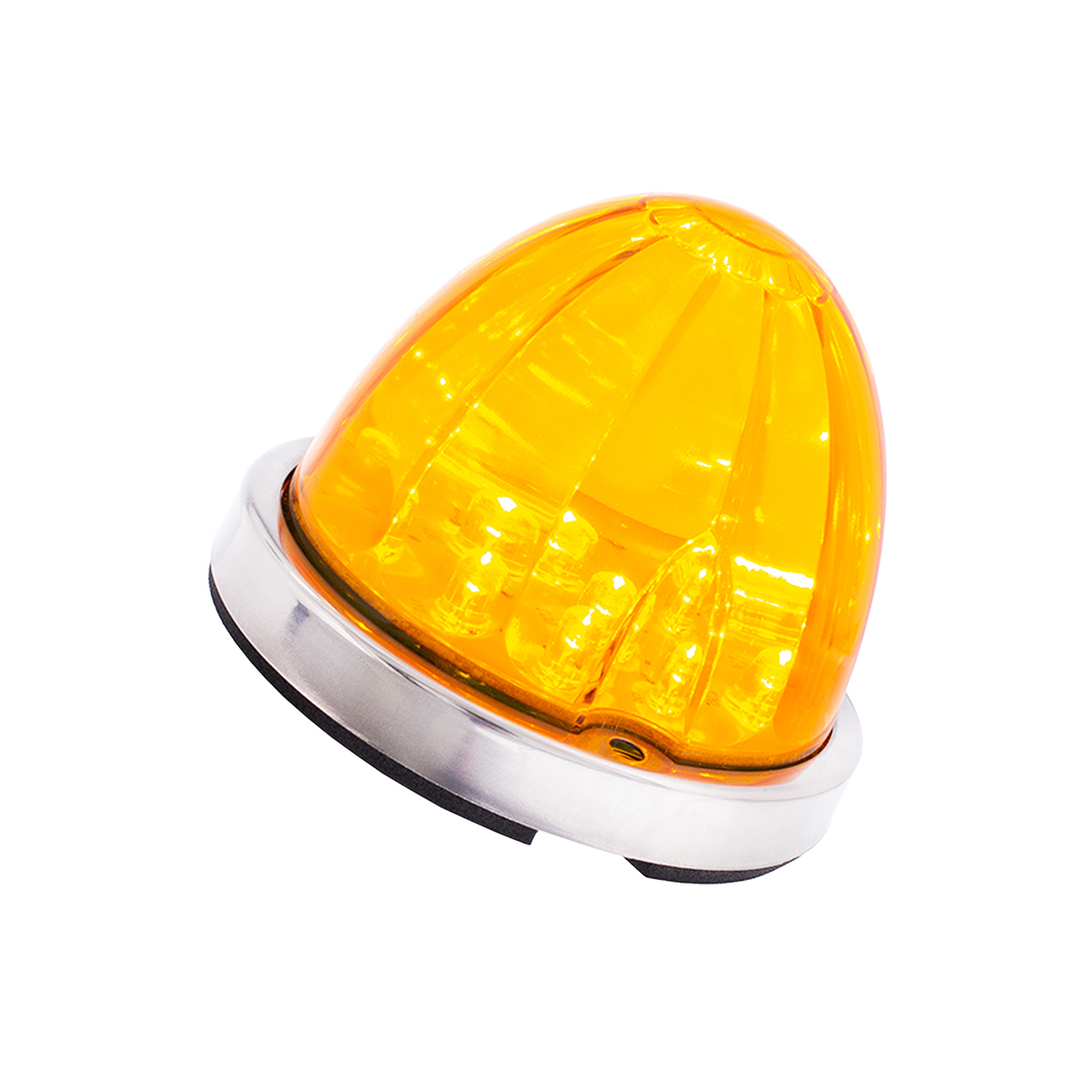 17 LED Watermelon Flush Mount Kit With Low Profile Bezel - Amber LED/Amber Lens