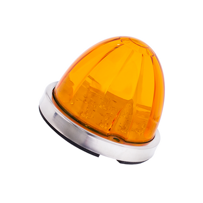 17 LED Watermelon Flush Mount Kit With Low Profile Bezel - Amber LED/Amber Lens