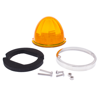 17 LED Watermelon Flush Mount Kit With Low Profile Bezel - Amber LED/Amber Lens
