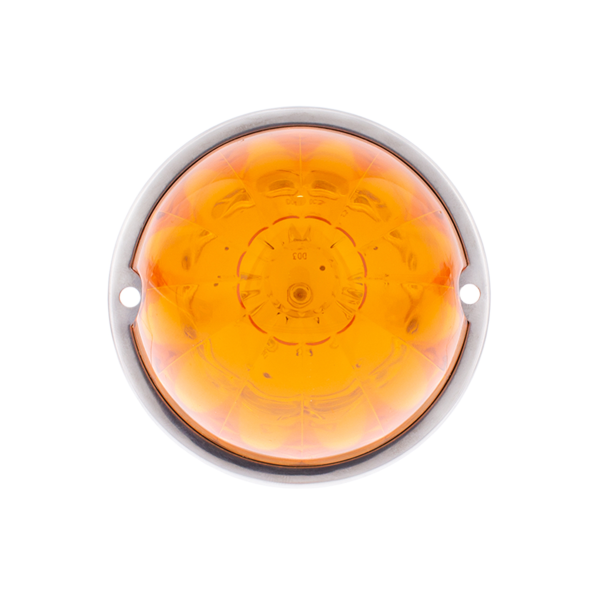 17 LED Watermelon Flush Mount Kit With Low Profile Bezel - Amber LED/Amber Lens