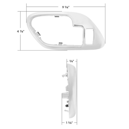 Chrome Plastic Interior Door Handle Bezel With Door Lock Hole For 1995-2000 Chevrolet/GMC Truck-R/H