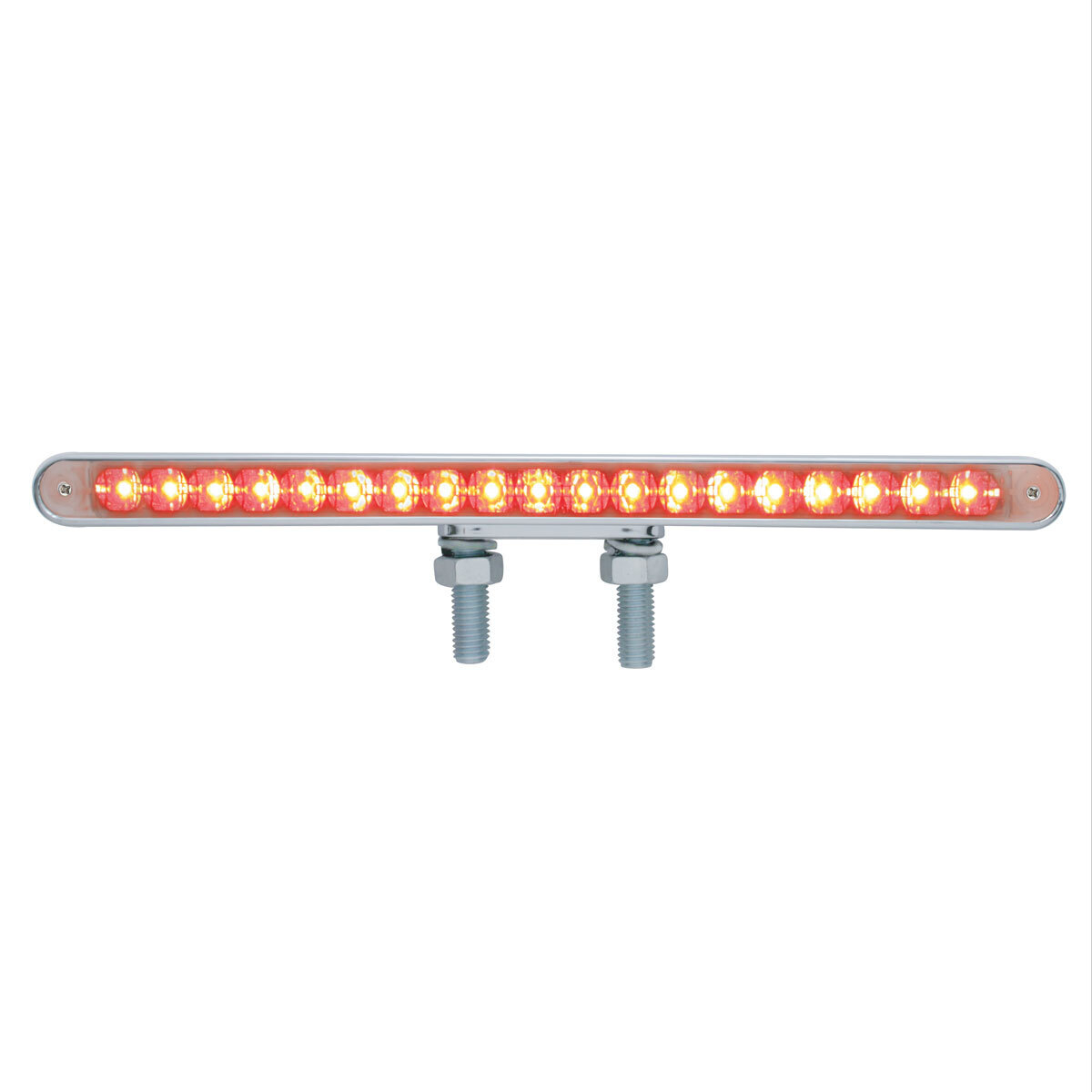 38 LED 12" Reflector Double Face Light Bar - Amber & Red LED/Clear Lens