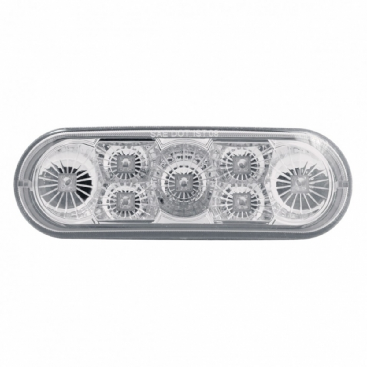 7 LED 6" Oval Reflector Stop, Turn & Tail Light - Red LED/Clear Lens