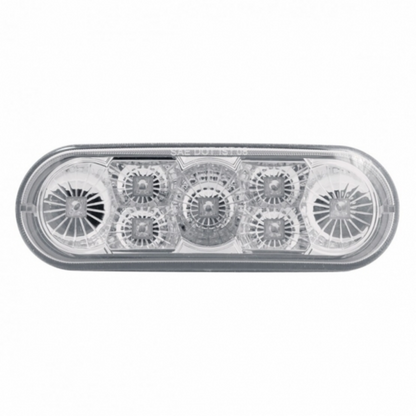 7 LED 6" Oval Reflector Stop, Turn & Tail Light - Red LED/Clear Lens