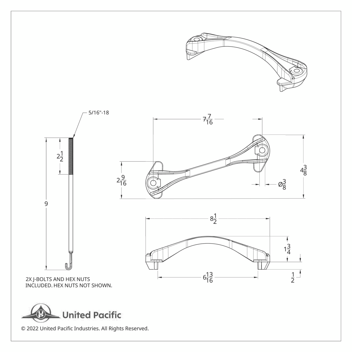 Black Polymer Battery Hold Down Bracket For Ford Bronco (1970-77) & Truck (1965-72)