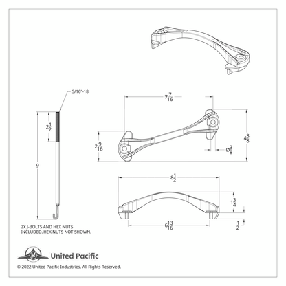 Black Polymer Battery Hold Down Bracket For Ford Bronco (1970-77) & Truck (1965-72)