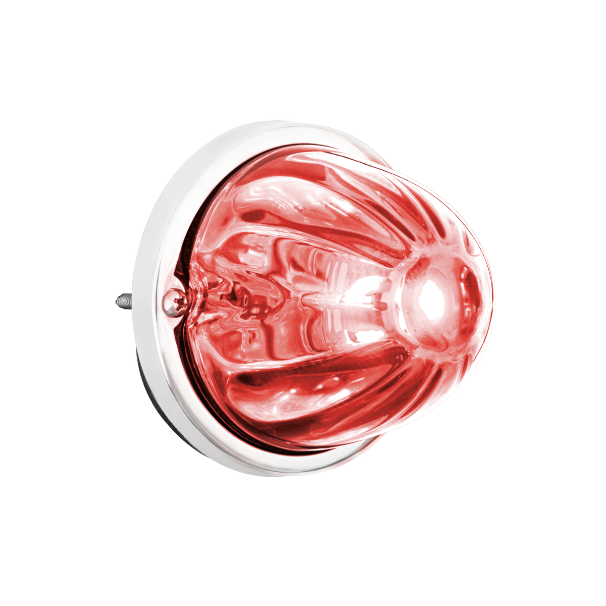 UltraBurst Glass Watermelon Flush Mount Kit With 18 LED Bulb-Red LED/Clear Lens