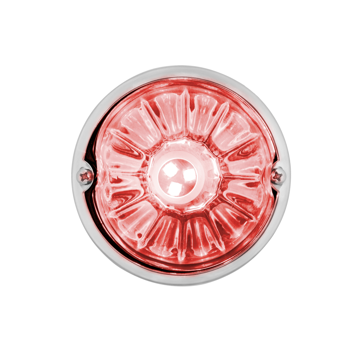 UltraBurst Glass Watermelon Flush Mount Kit With 18 LED Bulb-Red LED/Clear Lens