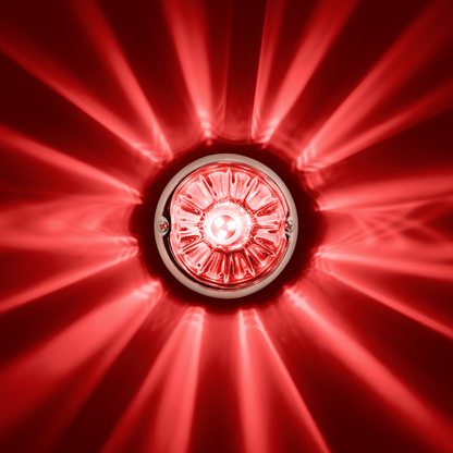 UltraBurst Glass Watermelon Flush Mount Kit With 18 LED Bulb-Red LED/Clear Lens