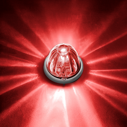 UltraBurst Glass Watermelon Flush Mount Kit With 18 LED Bulb-Red LED/Clear Lens