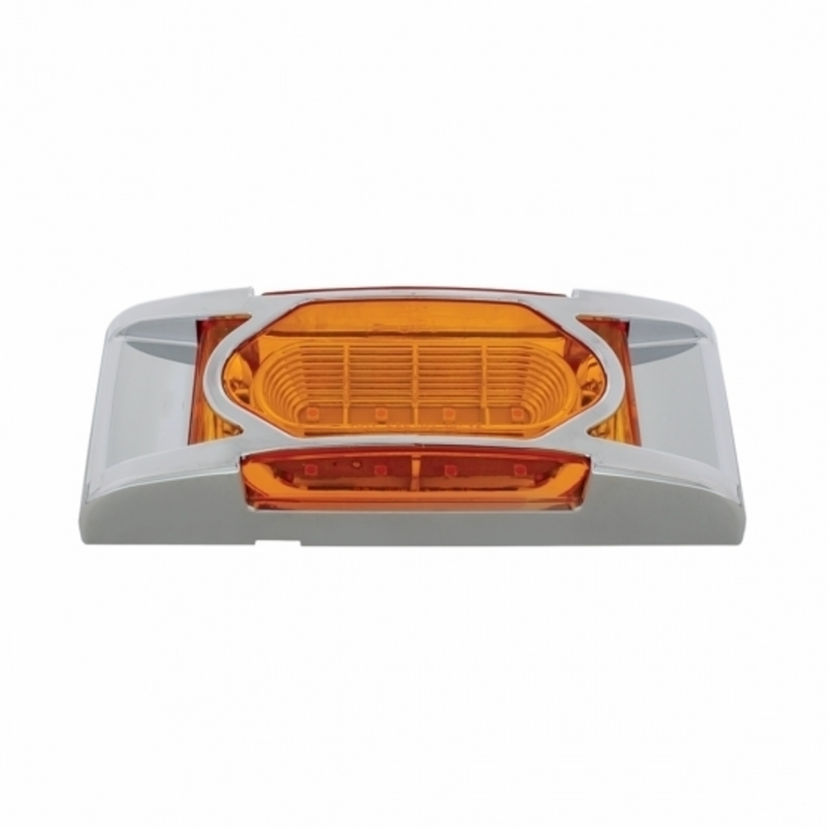 16 LED Reflector Light (Clearance/Marker) With Chrome Bezel - Amber LED/Amber Lens