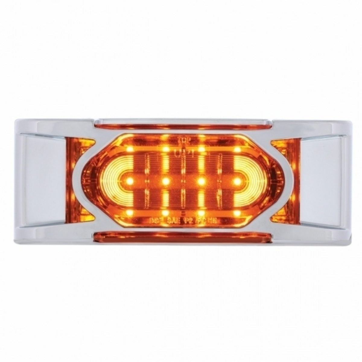 16 LED Reflector Light (Clearance/Marker) With Chrome Bezel - Amber LED/Amber Lens