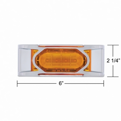 16 LED Reflector Light (Clearance/Marker) With Chrome Bezel - Amber LED/Amber Lens