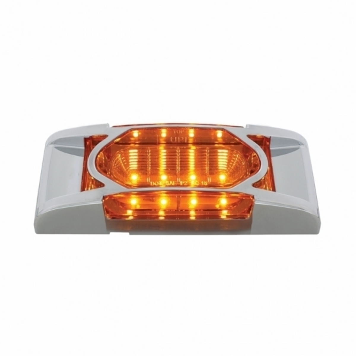 16 LED Reflector Light (Clearance/Marker) With Chrome Bezel - Amber LED/Amber Lens