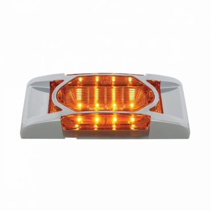 16 LED Reflector Light (Clearance/Marker) With Chrome Bezel - Amber LED/Amber Lens