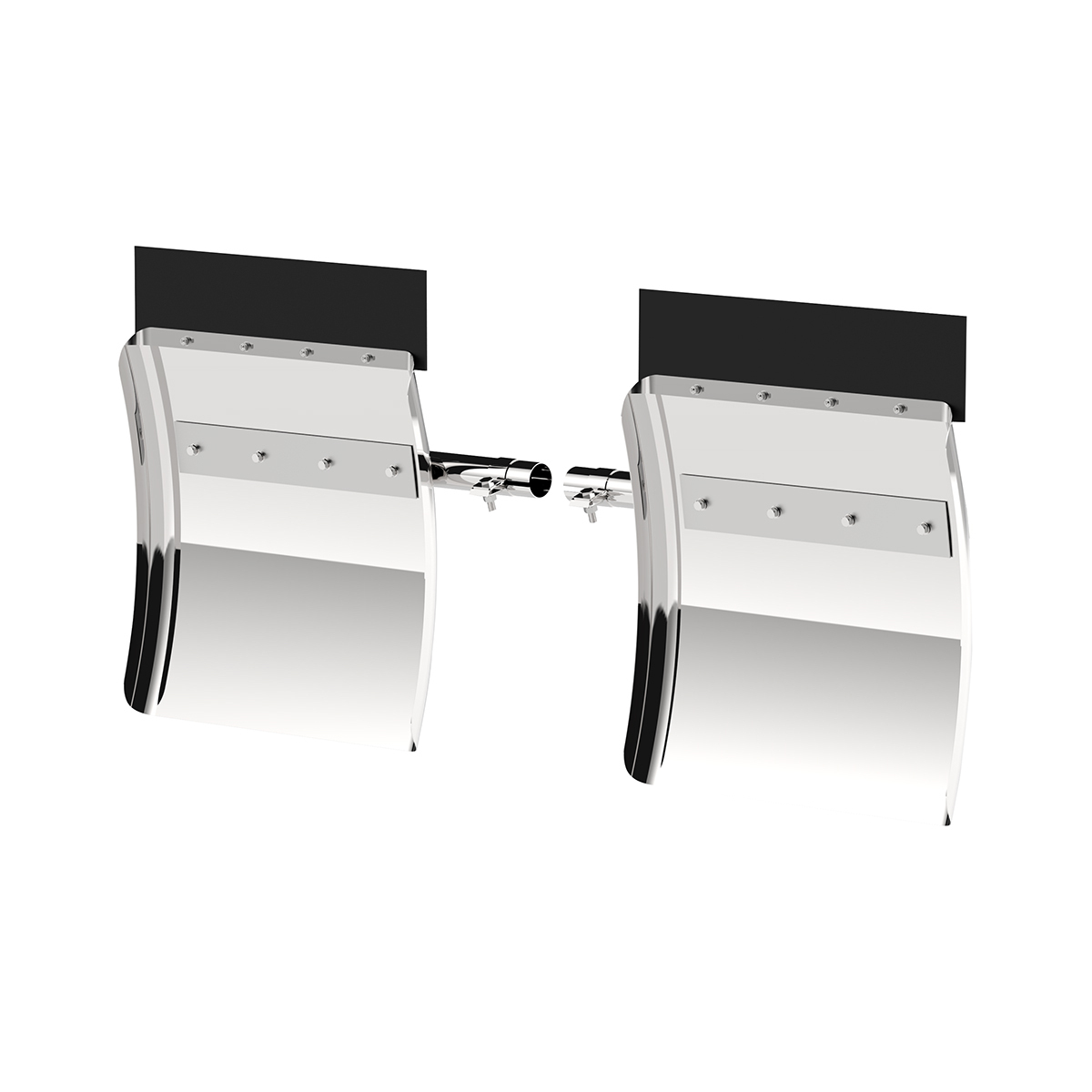 24" X 24" 430 Stainless Quarter Fender With Tube Bracket Set (Pair)